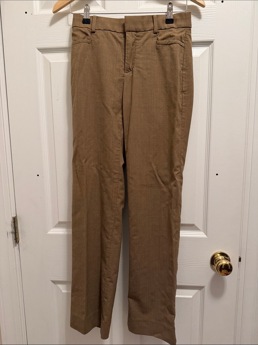 Banana Republic Tan Straight-Leg Wool Pants